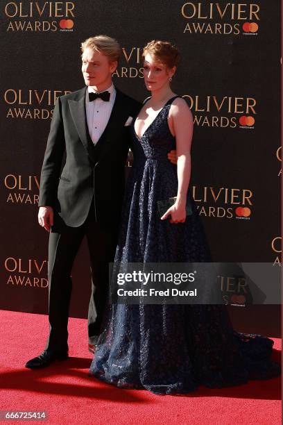 Clare Foster and Freddie Fox during The Olivier Awards 2017 at Royal Albert Hall on April 9, 2017 in London, England.