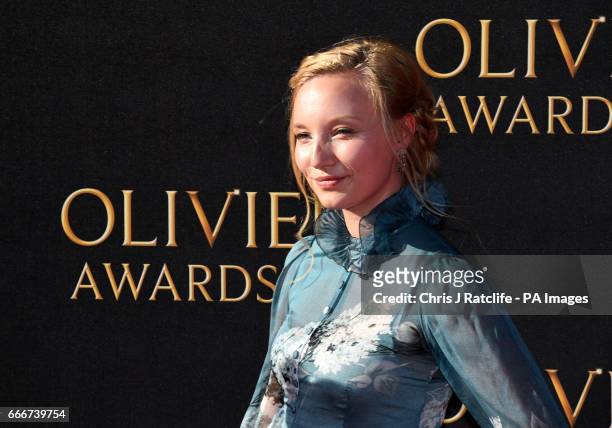 Kristy Philipps attending the Olivier Awards 2017, held at the Royal Albert Hall in London. PRESS ASSOCIATION Photo. See PA story SHOWBIZ Oliviers....