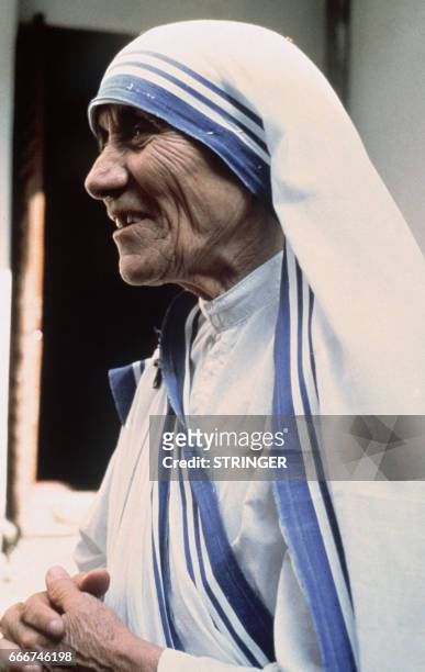 Portrait dated 1979 of Peace Nobel Prize Mother Teresa. Mother Teresa has won the 1979 Nobel Peace Prize for her work among the poorest people in...