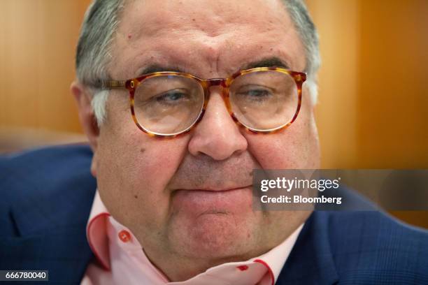 Alisher Usmanov, Russian billionaire, pauses during an interview at his office in Moscow, Russia, on Thursday, April 6, 2017. Arsenals second-biggest...