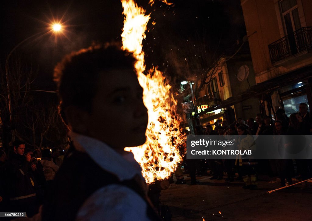 A moment of "Procession Fracchie", Good Friday procession in...