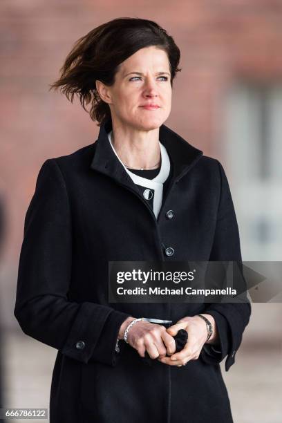 Anna Kinberg Batra, leader of the Moderate party, attends the city of Stockholm's official ceremony for the victims of the recent terrorist attack on...