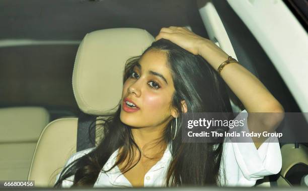 Jhanvi Kapoor at Karan Johar's party in Mumbai.