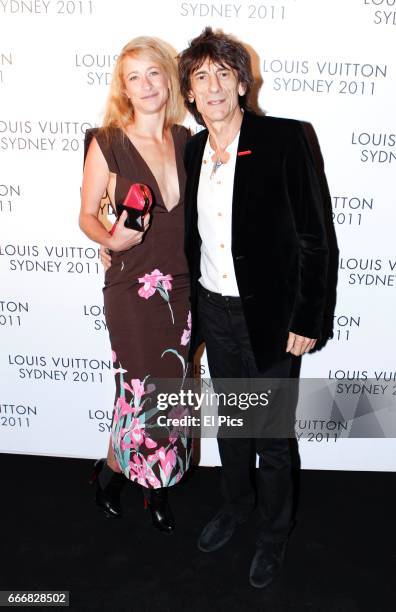 Leah Wood and Ronnie Wood arrives at the Louis Vuitton Maison reception on December 2, 2011 in Sydney, Australia.