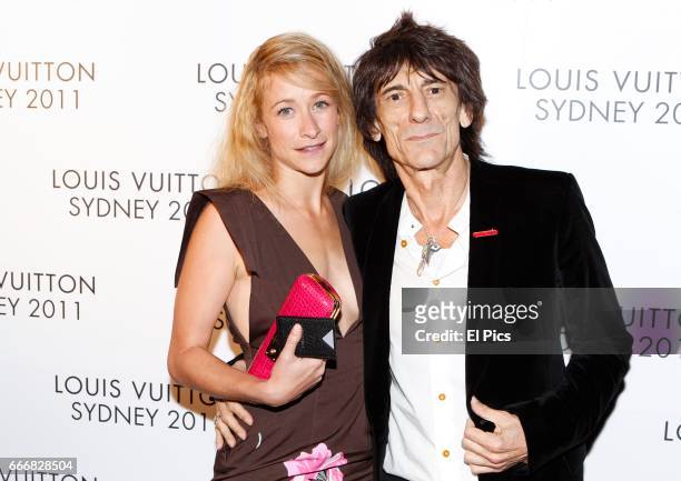 Leah Wood and Ronnie Wood arrives at the Louis Vuitton Maison reception on December 2, 2011 in Sydney, Australia.