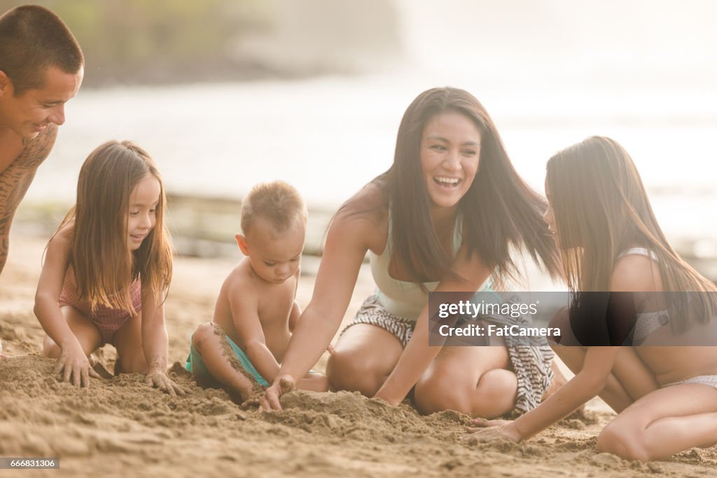 Hawaii family vacation on beach