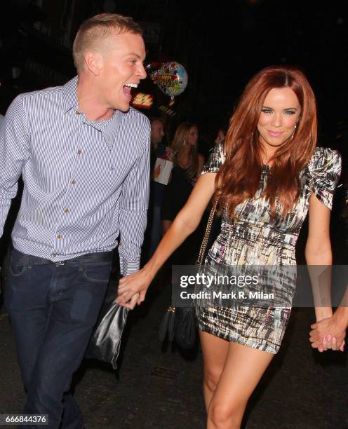 Maria Fowler departs Zilli fish restaurant in Soho after attending a birthday meal for Lauren Pope on September 29, 2011 in London, England.