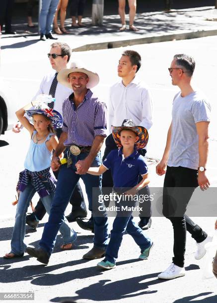 Married At First Sight contestants Anthony Manton catches up with Sean Hollands and his kids on March 27, 2017 in Sydney, Australia.