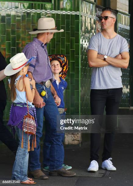 Married At First Sight contestants Anthony Manton catches up with Sean Hollands and his kids on March 27, 2017 in Sydney, Australia.