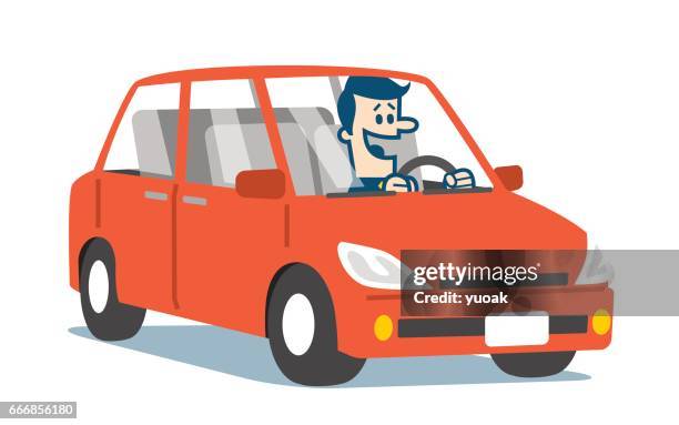 man driving car - learning to drive stock illustrations