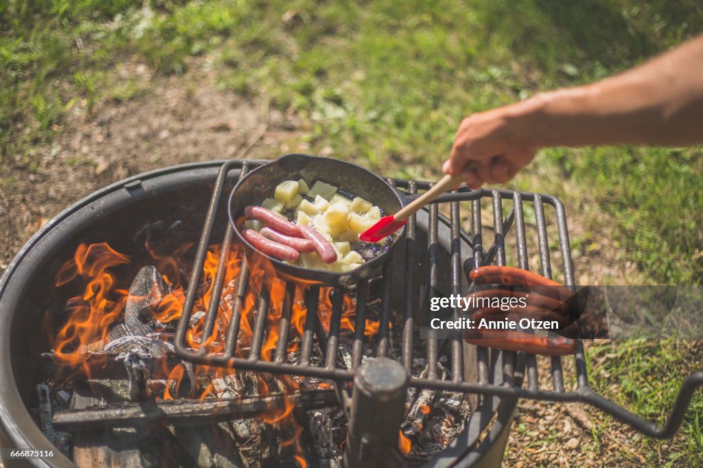 Cooking on a Camp Fire