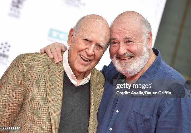 Carl Reiner and Rob Reiner are honored with Hand and Footprint Ceremony, part of the 2017 TCM Classic Film Festival at TCL Chinese Theatre IMAX on...