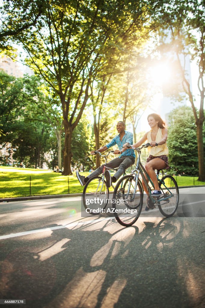 Riding bicycles at Central Park