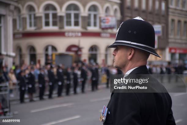 Police share tributes and pictures to honour Pc Keith Palmer in London, on April 10, 2017. Pc Palmer's coffin travelled along the capital's streets,...