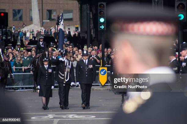 Police share tributes and pictures to honour Pc Keith Palmer in London, on April 10, 2017. Pc Palmer's coffin travelled along the capital's streets,...