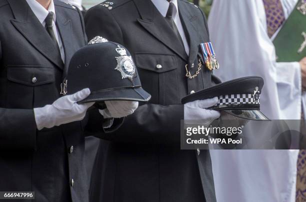 Police officers from around the world attend the funeral service of PC Keith Palmer on April 10, 2017 in London, United Kingdom. A Full Force funeral...