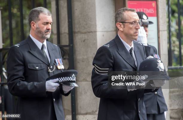 Police officers from around the world attend the funeral service of PC Keith Palmer on April 10, 2017 in London, United Kingdom. A Full Force funeral...