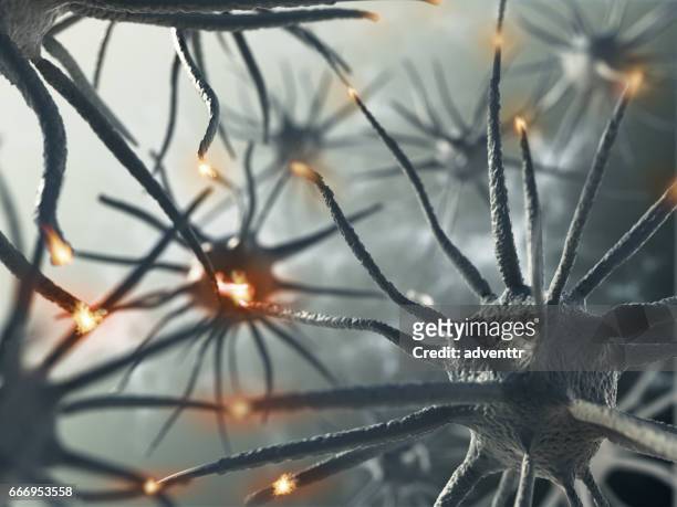 脳のニューロン間の相互作用を表す 3 d レンダリング - neural axon点のイラスト素材／クリップアート素材／マンガ素材／アイコン素材