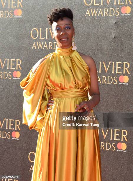 Noma Dumezweni arrives for The Olivier Awards 2017 at the Royal Albert Hall on April 9, 2017 in London, England.