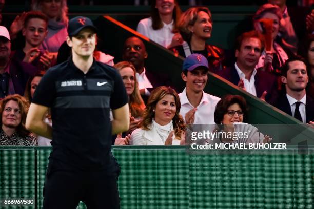 Miroslava "Mirka" Vavrinec Federer , wife of Swiss tennis superstar Roger Federer attends a charity match "The Match for Africa 3" between Britain's...