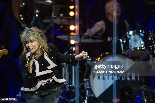 Chrissie Hynde of The Pretenders performs at The Royal Albert Hall on April 10, 2017 in London, United Kingdom.