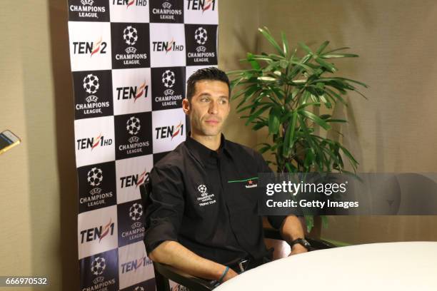 Former Liverpool player Luis Garcia attends the UEFA Champions League Trophy Tour presented by Heineken event on April 10, 2017 in Mumbai, India.