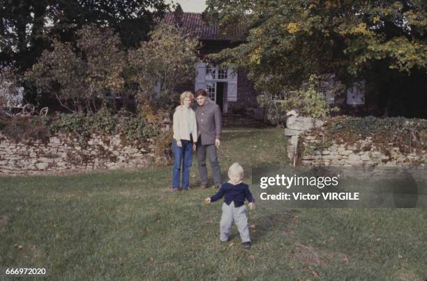 Jean-Charles de Castelbajac, his wife Catherine de Castelbajac and their son at home in October, 1980 in France.