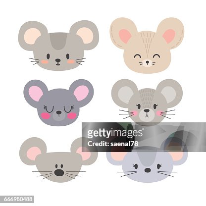 Conjunto De Ratones Lindos Animales De Divertido Doodle Pequeño Ratón En  Estilo De Dibujos Animados Ilustración de stock - Getty Images