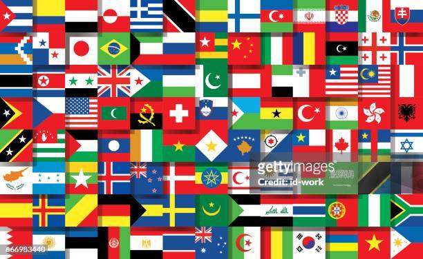 ilustraciones, imágenes clip art, dibujos animados e iconos de stock de national banderas - banderas internacionales
