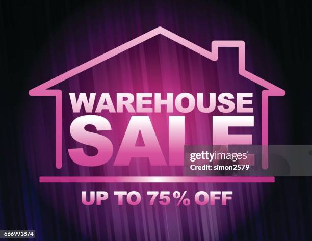 warehouse sale banner - yard sale stock illustrations