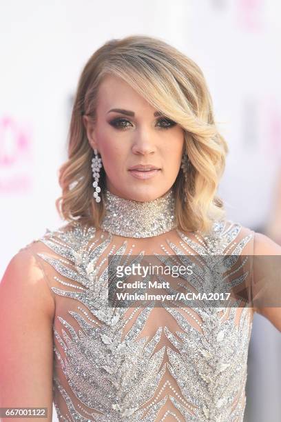 Singer Carrie Underwood attends the 52nd Academy of Country Music Awards at T-Mobile Arena on April 2, 2017 in Las Vegas, Nevada.
