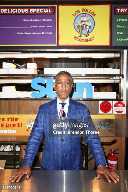 Giancarlo Esposito opens the Los Pollos Hermanos pop up restaurant on April 11, 2017 in Sydney, Australia. The fictional chicken shop featured in the...