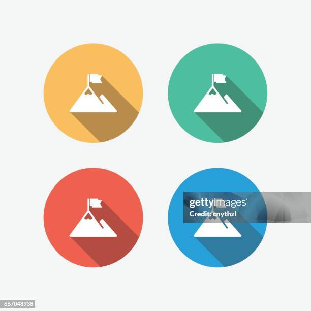 challenge multi colored flat icon - challenges icon stock illustrations