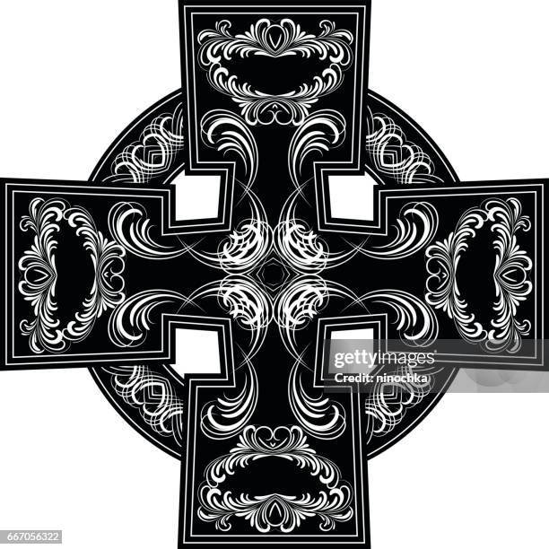 celtic crosses - celtic cross stock illustrations