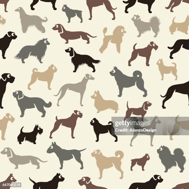 dogs pattern - cocker spaniel stock illustrations