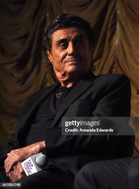 Actor Ian McShane attends the Film Independent at LACMA special screening and Q&A of "American Gods" at the Bing Theatre at LACMA on April 10, 2017...