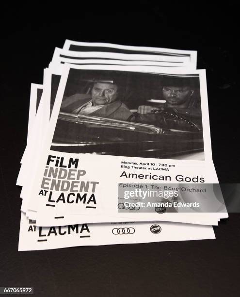 General view of atmosphere at the Film Independent at LACMA special screening and Q&A of "American Gods" at the Bing Theatre at LACMA on April 10,...