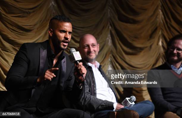 Actor Ricky Whittle and producers/showrunners Michael Green and Bryan Fuller attend the Film Independent at LACMA special screening and Q&A of...