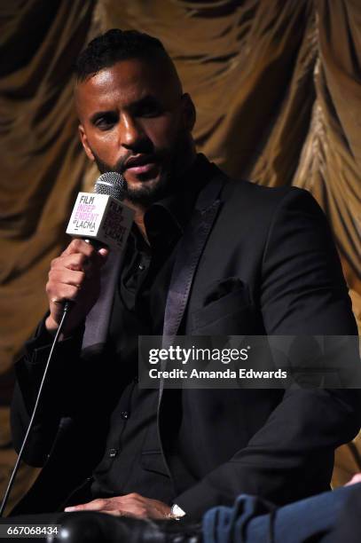 Actor Ricky Whittle attends the Film Independent at LACMA special screening and Q&A of "American Gods" at the Bing Theatre at LACMA on April 10, 2017...