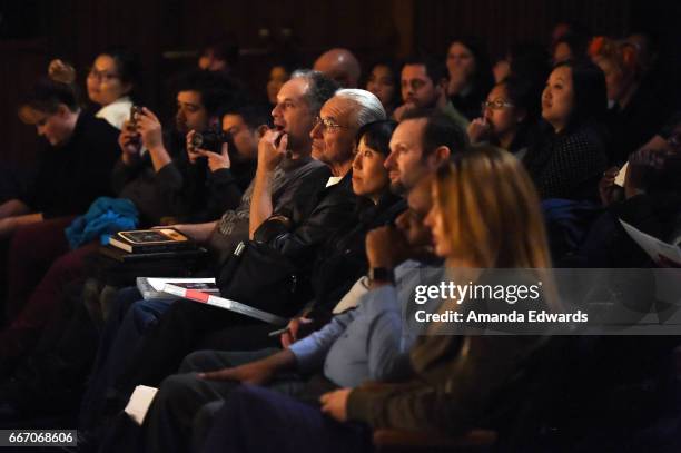 General view of the audience at the Film Independent at LACMA special screening and Q&A of "American Gods" at the Bing Theatre at LACMA on April 10,...