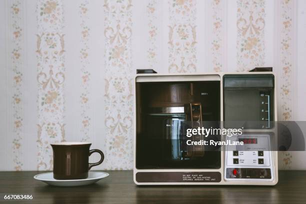 coffee maker in retro style - 1980 stock pictures, royalty-free photos & images