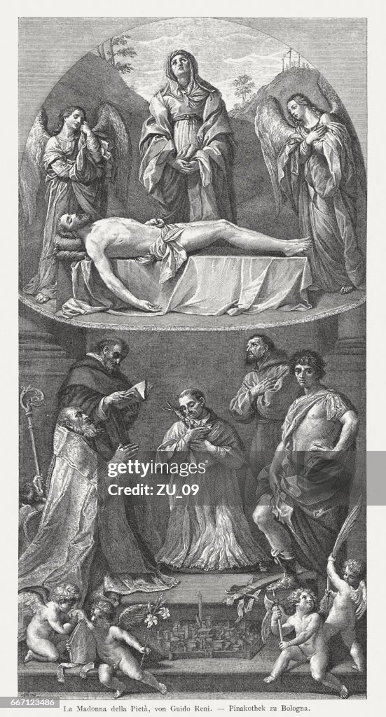 Mendicantini Pieta, painted by Guido Reni, Bologna, Italy, published 1884