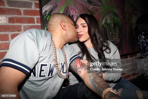 Envy and Gia Casey attend the New York Yankees Opening Day Post-Game Party at Kola House on April 10, 2017 in New York City.