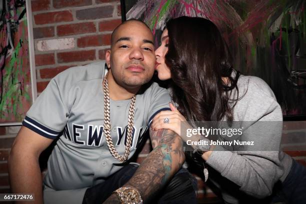 Envy and Gia Casey attend the New York Yankees Opening Day Post-Game Party at Kola House on April 10, 2017 in New York City.