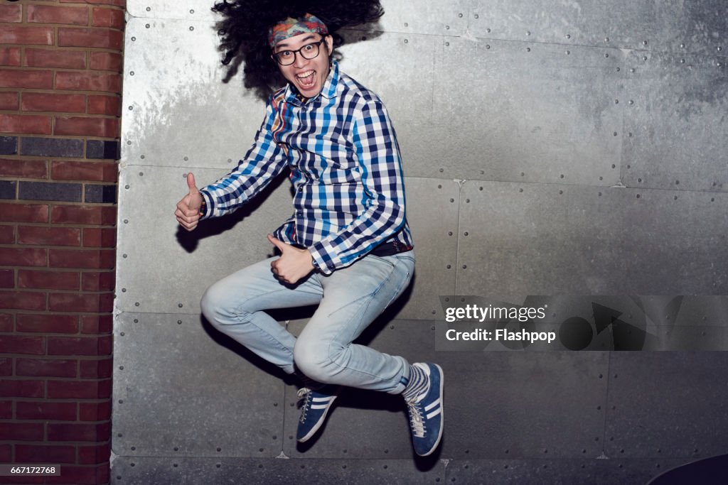Man having fun on evening out