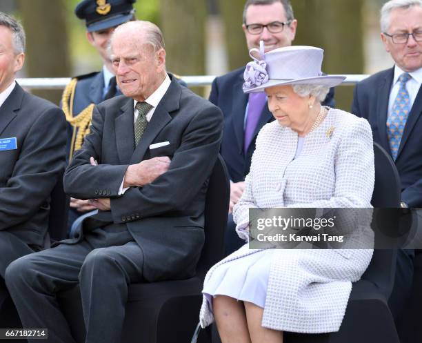 Queen Elizabeth II and Prince Philip, Duke of Edinburgh opens the new Centre for Elephant Care at ZSL Whipsnade Zoo on April 11, 2017 in Dunstable,...