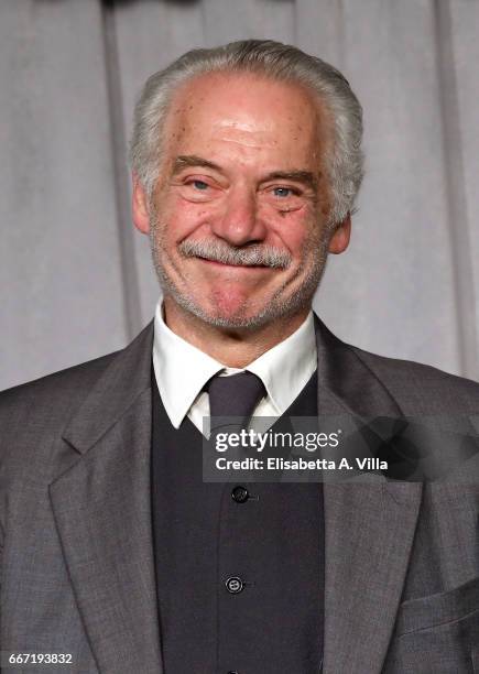 Giorgio Colangeli attends a photocall for 'Tutto Puo' Succedere' at Rai Via Asiago on April 11, 2017 in Rome, Italy.