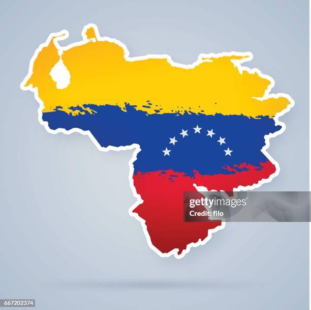 venezuelan flag map - venezuelan culture stock illustrations