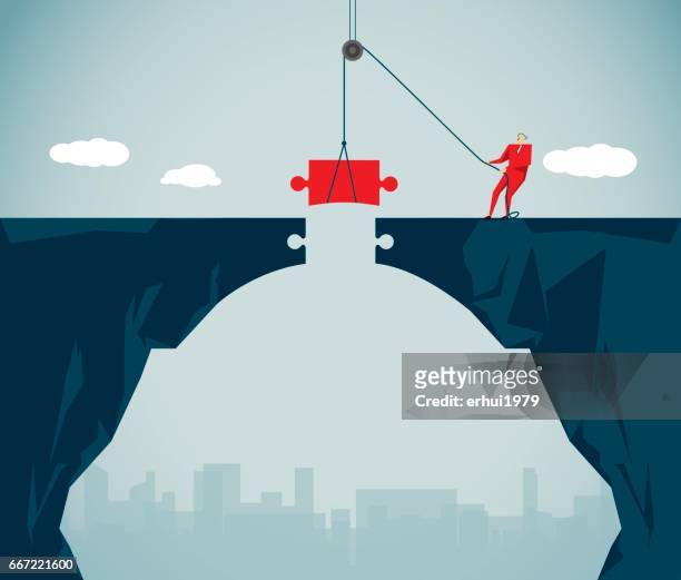 business - conquering adversity stock illustrations