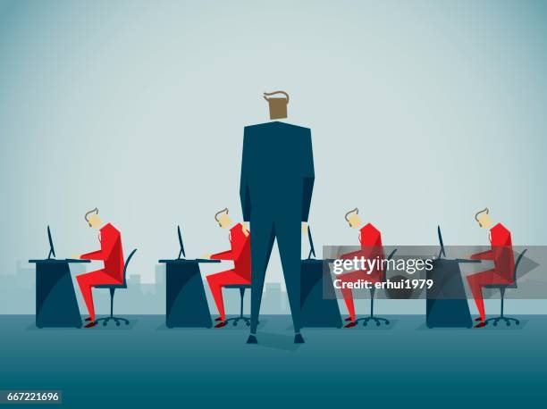 working - bossy stock illustrations